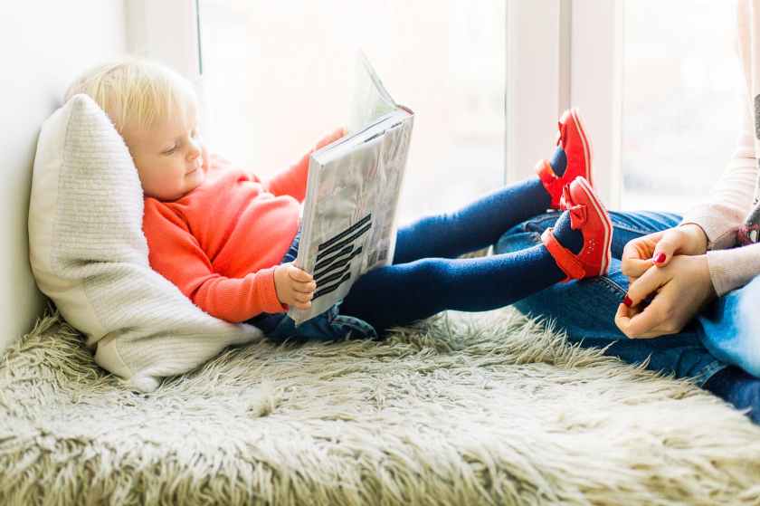 child enjoying independent reading